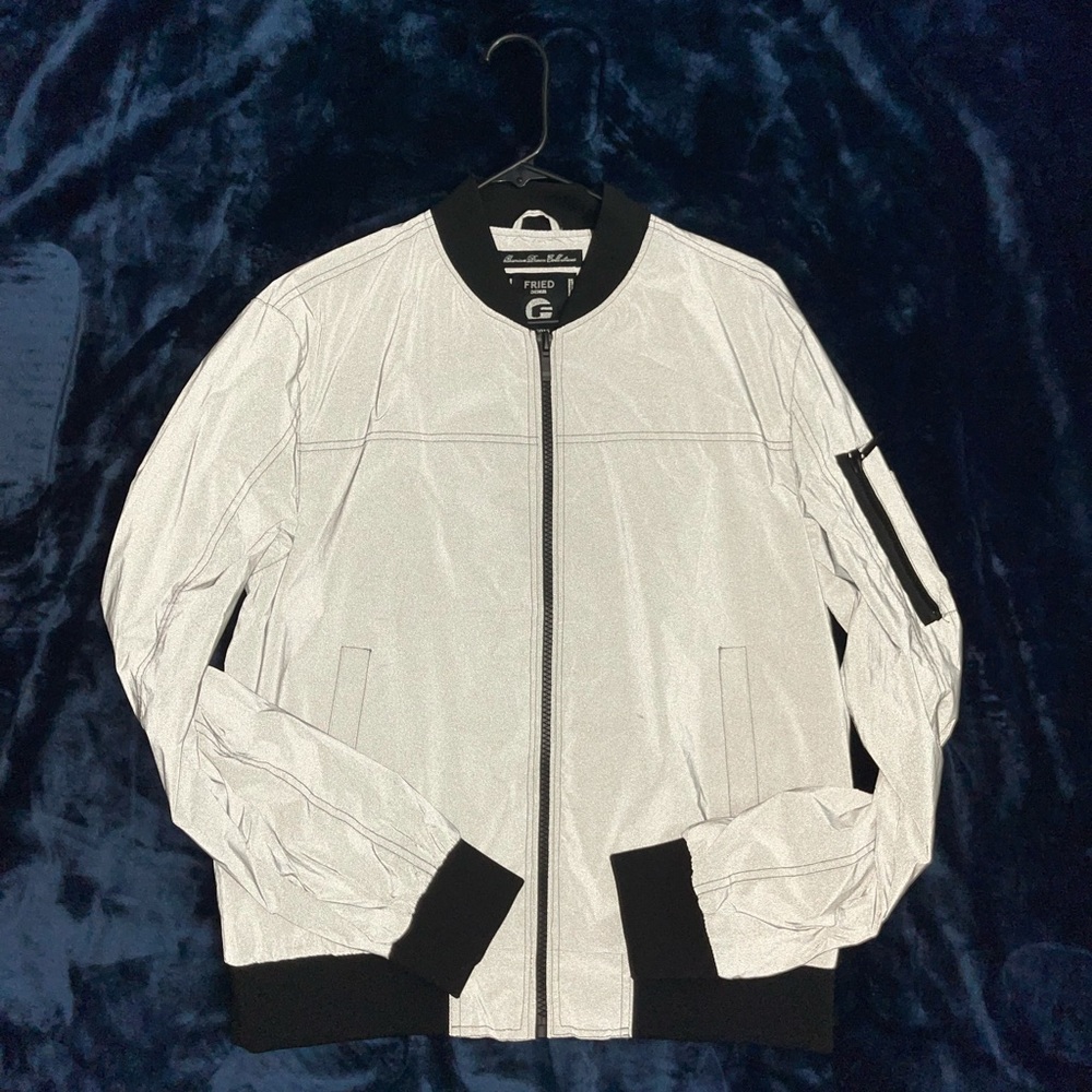 Reflective bomber jacket